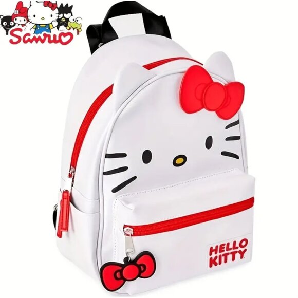 Hello Kitty Backpack Purse for Women Adorable Sanrio Red Bow Bag with Adjustable - Picture 6 of 7
